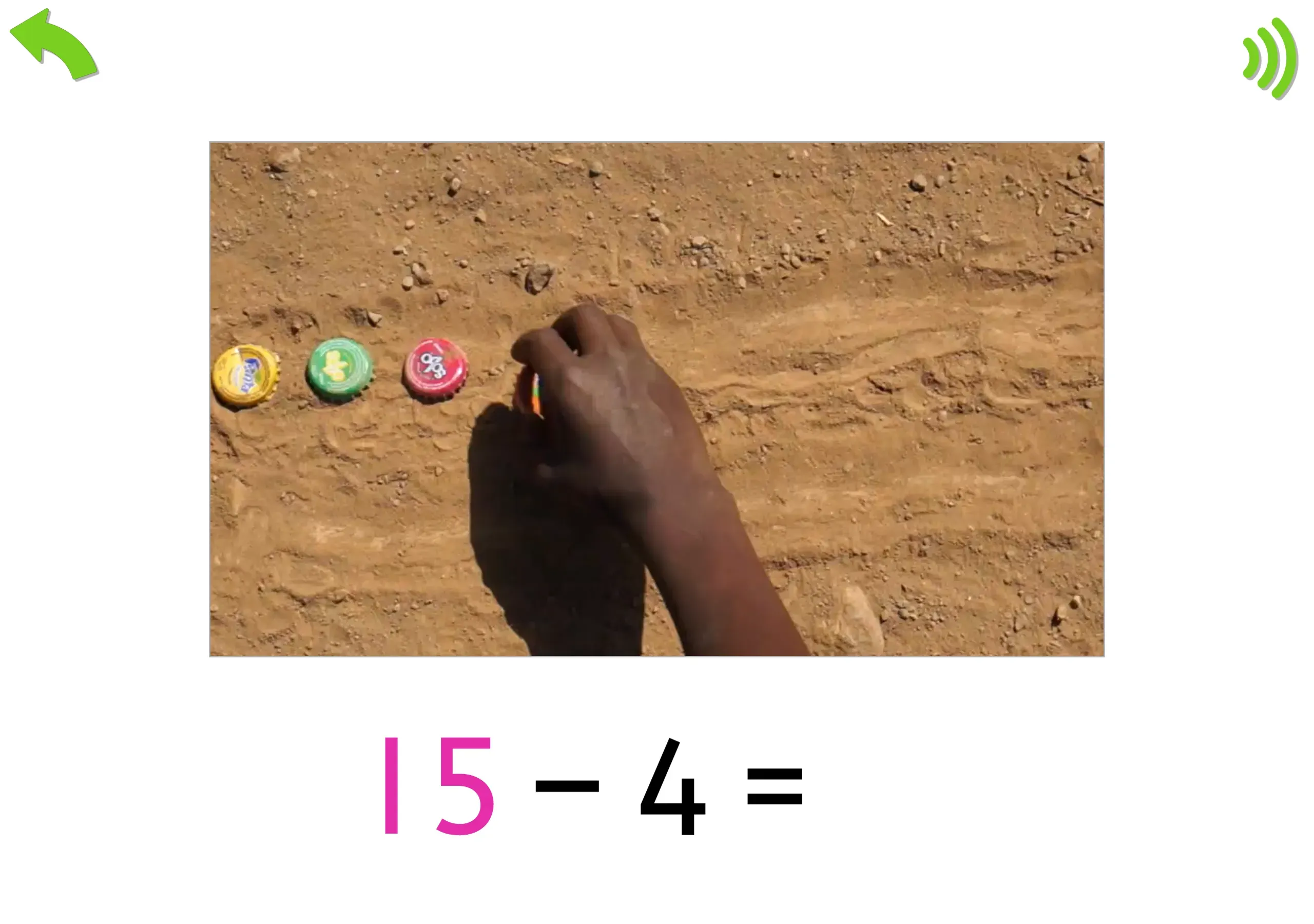 A short video to show working out sums using bottle tops.