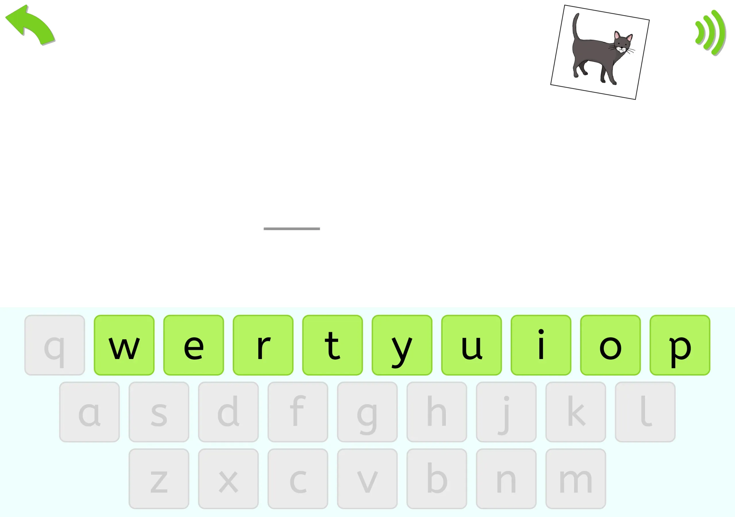 A keyboard can be used to teach the child to type words and sentences.