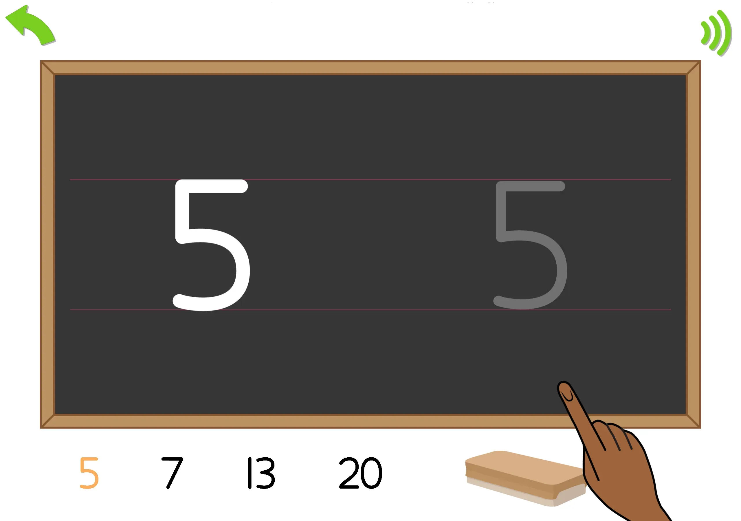 Practising forming numbers.
