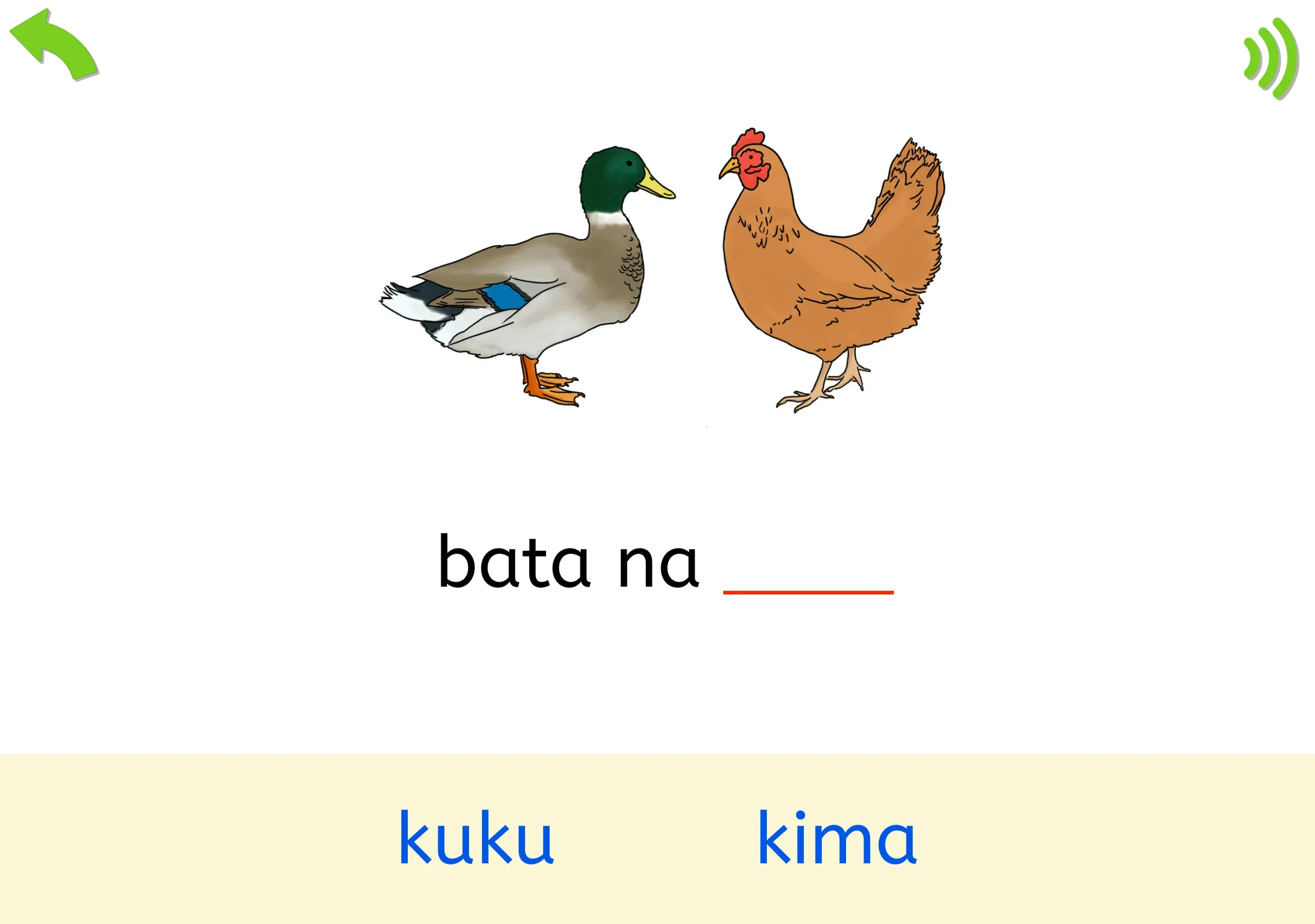 Dragging words to complete phrases.